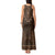 Brown African Dashiki With Tonga Ngatu Pattern Tank Maxi Dress