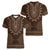 Brown African Dashiki With Tonga Ngatu Pattern Women V-Neck T-Shirt