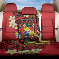Personalised Tonga Emancipation Day Back Car Seat Cover Tongan Ngatu Pattern - Red Version LT14 One Size Red - Polynesian Pride