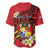 Personalised Tonga Emancipation Day Baseball Jersey Tongan Ngatu Pattern - Red Version