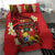 Personalised Tonga Emancipation Day Bedding Set Tongan Ngatu Pattern - Red Version