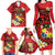 Personalised Tonga Emancipation Day Family Matching Long Sleeve Bodycon Dress and Hawaiian Shirt Tongan Ngatu Pattern - Red Version