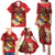 Personalised Tonga Emancipation Day Family Matching Puletasi and Hawaiian Shirt Tongan Ngatu Pattern - Red Version