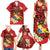 Personalised Tonga Emancipation Day Family Matching Summer Maxi Dress and Hawaiian Shirt Tongan Ngatu Pattern - Red Version