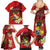 Personalised Tonga Emancipation Day Family Matching Summer Maxi Dress and Hawaiian Shirt Tongan Ngatu Pattern - Red Version