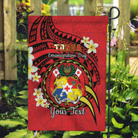 Personalised Tonga Emancipation Day Garden Flag Tongan Ngatu Pattern - Red Version LT14 Garden Flag Red - Polynesian Pride