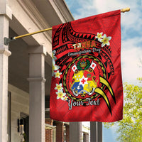 Personalised Tonga Emancipation Day Garden Flag Tongan Ngatu Pattern - Red Version LT14 House Flag Red - Polynesian Pride