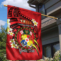 Personalised Tonga Emancipation Day Garden Flag Tongan Ngatu Pattern - Red Version LT14 - Polynesian Pride