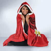Personalised Tonga Emancipation Day Hooded Blanket Tongan Ngatu Pattern - Red Version LT14 - Polynesian Pride