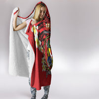 Personalised Tonga Emancipation Day Hooded Blanket Tongan Ngatu Pattern - Red Version LT14 - Polynesian Pride