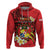 Personalised Tonga Emancipation Day Hoodie Tongan Ngatu Pattern - Red Version