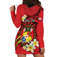 Personalised Tonga Emancipation Day Hoodie Dress Tongan Ngatu Pattern - Red Version LT14 - Polynesian Pride
