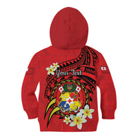 Personalised Tonga Emancipation Day Kid Hoodie Tongan Ngatu Pattern - Red Version LT14 - Polynesian Pride