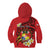 Personalised Tonga Emancipation Day Kid Hoodie Tongan Ngatu Pattern - Red Version