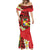 Personalised Tonga Emancipation Day Mermaid Dress Tongan Ngatu Pattern - Red Version