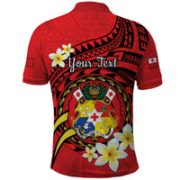 Personalised Tonga Emancipation Day Polo Shirt Tongan Ngatu Pattern - Red Version LT14 - Polynesian Pride