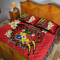 Personalised Tonga Emancipation Day Quilt Bed Set Tongan Ngatu Pattern - Red Version LT14 - Polynesian Pride