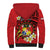 Personalised Tonga Emancipation Day Sherpa Hoodie Tongan Ngatu Pattern - Red Version