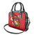 Personalised Tonga Emancipation Day Shoulder Handbag Tongan Ngatu Pattern - Red Version