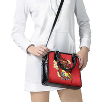 Personalised Tonga Emancipation Day Shoulder Handbag Tongan Ngatu Pattern - Red Version LT14 - Polynesian Pride