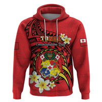 Personalised Tonga Emancipation Day Zip Hoodie Tongan Ngatu Pattern - Red Version LT14 Pullover Hoodie Red - Polynesian Pride