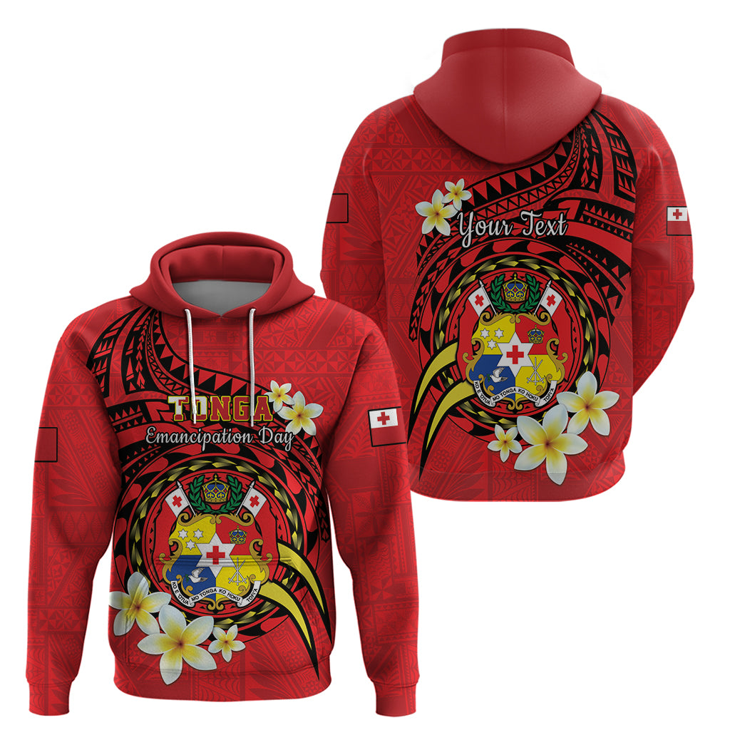 Personalised Tonga Emancipation Day Zip Hoodie Tongan Ngatu Pattern - Red Version LT14 - Polynesian Pride