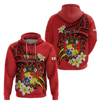Personalised Tonga Emancipation Day Zip Hoodie Tongan Ngatu Pattern - Red Version LT14 - Polynesian Pride