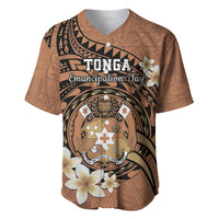 Personalised Tonga Emancipation Day Baseball Jersey Tongan Ngatu Pattern - Brown Version LT14 Brown - Polynesian Pride