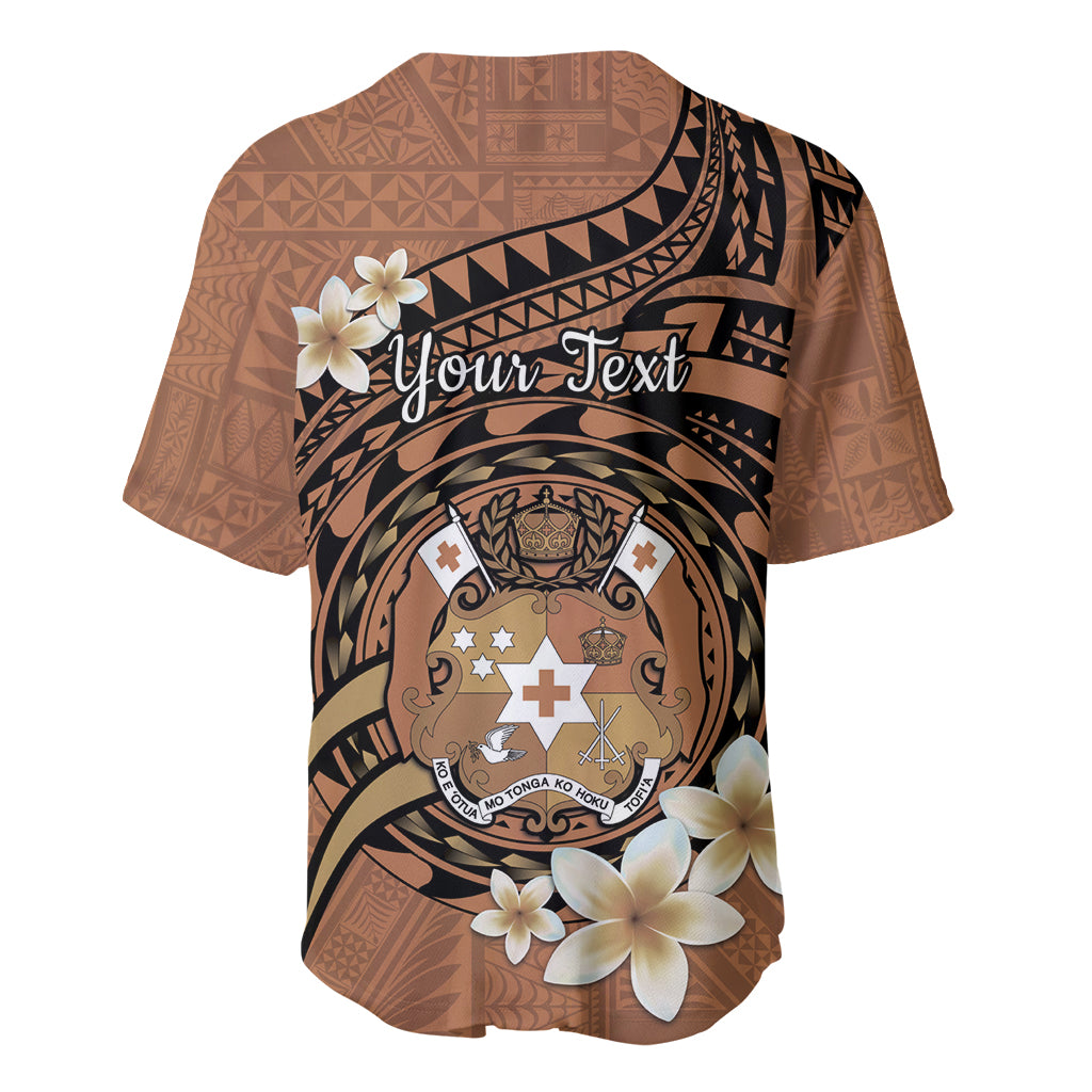 Personalised Tonga Emancipation Day Baseball Jersey Tongan Ngatu Pattern - Brown Version LT14 - Polynesian Pride
