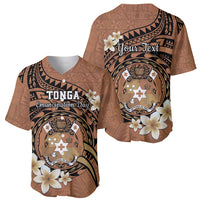 Personalised Tonga Emancipation Day Baseball Jersey Tongan Ngatu Pattern - Brown Version LT14 - Polynesian Pride