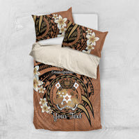 Personalised Tonga Emancipation Day Bedding Set Tongan Ngatu Pattern - Brown Version LT14 US Twin 172cm x 218cm Brown - Polynesian Pride