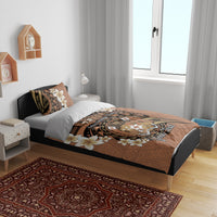 Personalised Tonga Emancipation Day Bedding Set Tongan Ngatu Pattern - Brown Version LT14 - Polynesian Pride