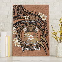 Personalised Tonga Emancipation Day Canvas Wall Art Tongan Ngatu Pattern - Brown Version LT14 Without Frame Brown - Polynesian Pride