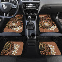 Personalised Tonga Emancipation Day Car Mats Tongan Ngatu Pattern - Brown Version LT14 Set 4pcs Brown - Polynesian Pride