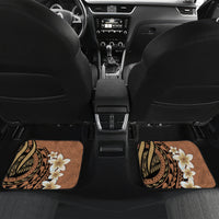 Personalised Tonga Emancipation Day Car Mats Tongan Ngatu Pattern - Brown Version LT14 Set 2pcs - Back Brown - Polynesian Pride