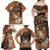 Personalised Tonga Emancipation Day Family Matching Off Shoulder Maxi Dress and Hawaiian Shirt Tongan Ngatu Pattern - Brown Version