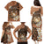 Personalised Tonga Emancipation Day Family Matching Puletasi and Hawaiian Shirt Tongan Ngatu Pattern - Brown Version