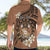 Personalised Tonga Emancipation Day Hawaiian Shirt Tongan Ngatu Pattern - Brown Version