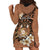 Personalised Tonga Emancipation Day Hoodie Dress Tongan Ngatu Pattern - Brown Version