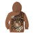 Personalised Tonga Emancipation Day Kid Hoodie Tongan Ngatu Pattern - Brown Version