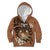 Personalised Tonga Emancipation Day Kid Hoodie Tongan Ngatu Pattern - Brown Version