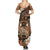 Personalised Tonga Emancipation Day Summer Maxi Dress Tongan Ngatu Pattern - Brown Version