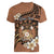 Personalised Tonga Emancipation Day Women V-Neck T-Shirt Tongan Ngatu Pattern - Brown Version