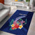 Personalised Guam Liberation Day Area Rug Happy 80th Anniversary Fish Hook Mix Tropical Flowers