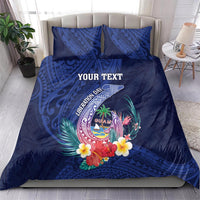 Personalised Guam Liberation Day Bedding Set Happy 80th Anniversary Fish Hook Mix Tropical Flowers LT14 - Polynesian Pride