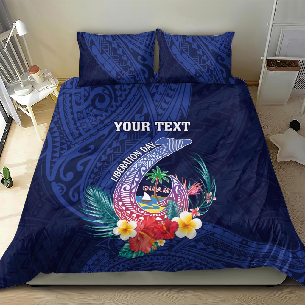 Personalised Guam Liberation Day Bedding Set Happy 80th Anniversary Fish Hook Mix Tropical Flowers LT14 - Polynesian Pride