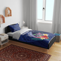 Personalised Guam Liberation Day Bedding Set Happy 80th Anniversary Fish Hook Mix Tropical Flowers LT14 - Polynesian Pride