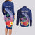 Personalised Guam Liberation Day Couples Matching Long Sleeve Bodycon Dress and Long Sleeve Button Shirt Happy 80th Anniversary Fish Hook Mix Tropical Flowers