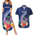 Personalised Guam Liberation Day Couples Matching Summer Maxi Dress and Hawaiian Shirt Happy 80th Anniversary Fish Hook Mix Tropical Flowers