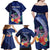 Personalised Guam Liberation Day Family Matching Off Shoulder Maxi Dress and Hawaiian Shirt Happy 80th Anniversary Fish Hook Mix Tropical Flowers